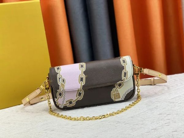 designer women wallet on chain ivy shoulder bag luxury brand coated canvas chains graffiti nautical print crossbody bags sac recoleta lady s